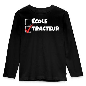 Kleiner Bauer Humor Traktor Kind - Kinder Premium Bio Langarmshirt - Schwarz - Vorne - AI Model Kid Male (0cm)