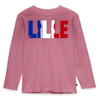 Lille Frankreich - Kinder Premium Bio Langarmshirt - Mauve - Vorne - AI Model Kid Female (0cm)