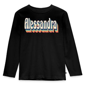 Alessandra t-shirt retro vintage t-shirt gift - Kids' Premium Longsleeve Shirt - black - Front - AI Model Kid Male (0cm)