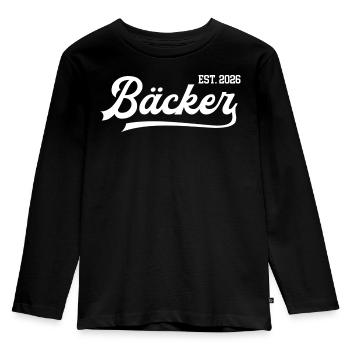 Bäcker 2026 Ausbildung Bäckerei Azubi Meister - Kinder Premium Bio Langarmshirt - Schwarz - Vorne - AI Model Kid Male (0cm)
