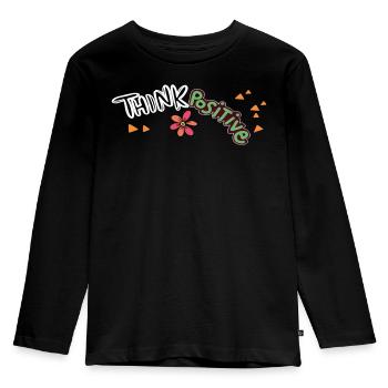 Think Positive - Kids' Premium Longsleeve Shirt - black - Front - AI Model Kid Male (0cm)