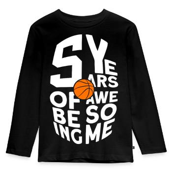 5 ANS D’EXPÉRIENCE DE BASKET GÉNIAL 5E ANNIVERSAIRE - T-shirt manches longues Premium Enfant - noir - Devant - AI Model Kid Male (0cm)