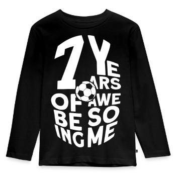 7 ANS DE FOOTBALL GÉNIAL 7E ANNIVERSAIRE - T-shirt manches longues Premium Enfant - noir - Devant - AI Model Kid Male (0cm)
