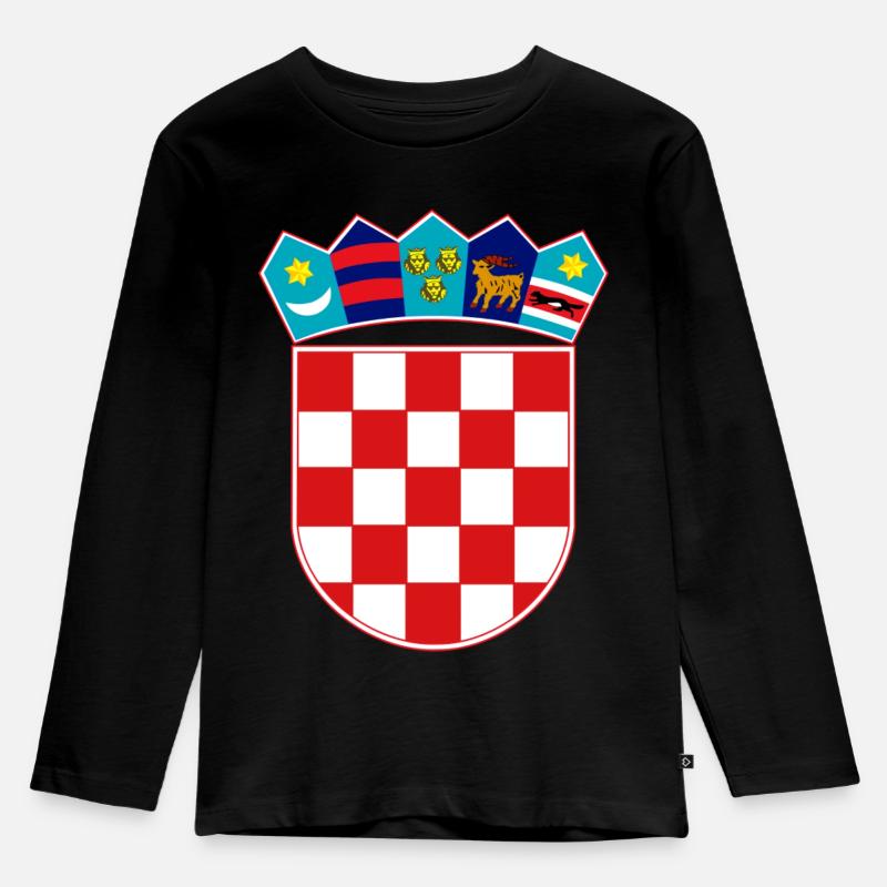 hrvatska - Kinder Premium Bio Langarmshirt - Schwarz