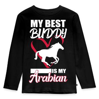 Araber Pferde Spruch - Kinder Premium Bio Langarmshirt - Schwarz - Vorne - AI Model Kid Male (0cm)