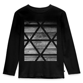 Holz - Kinder Premium Bio Langarmshirt - Schwarz - Vorne - AI Model Kid Male (0cm)
