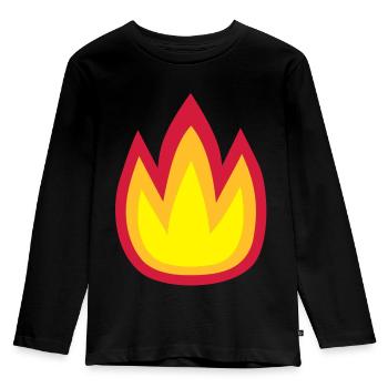 Fire - Kids' Premium Longsleeve Shirt - black - Front - AI Model Kid Male (0cm)