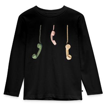 Téléphone analogique - coloré - T-shirt manches longues Premium Enfant - noir - Devant - AI Model Kid Male (0cm)