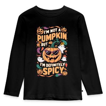 Citrouille d’Halloween épicée - T-shirt manches longues Premium Enfant - noir - Devant - AI Model Kid Male (0cm)