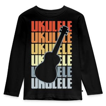 Vintage Ukulele - Kinder Premium Bio Langarmshirt - Schwarz - Vorne - AI Model Kid Male (0cm)