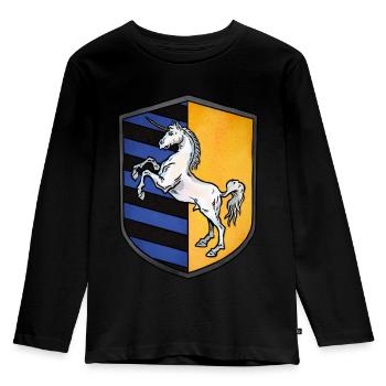 Armoiries licorne - T-shirt manches longues Premium Enfant - noir - Devant - AI Model Kid Male (0cm)