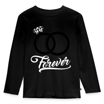 forever wedding rings - Kinder Premium Bio Langarmshirt - Schwarz - Vorne - AI Model Kid Male (0cm)