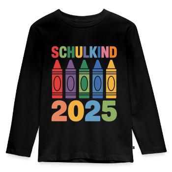 Inscription des écoliers - T-shirt manches longues Premium Enfant - noir - Devant - AI Model Kid Male (0cm)