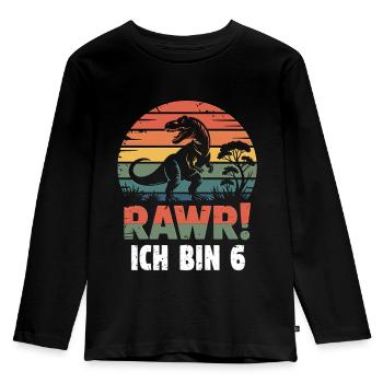 Rawr ! 6 ans enfant - T-shirt manches longues Premium Enfant - noir - Devant - AI Model Kid Male (0cm)