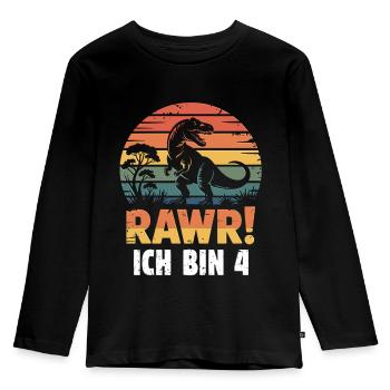 Rawr ! J’ai 4 ans - T-shirt manches longues Premium Enfant - noir - Devant - AI Model Kid Male (0cm)