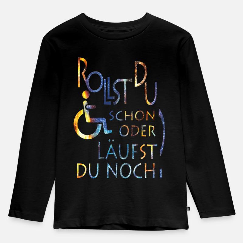 Rollst du schon farbig - Kinder Premium Bio Langarmshirt - Schwarz
