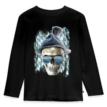 Bavarian skull - Kids' Premium Longsleeve Shirt - black - Front - AI Model Kid Male (0cm)