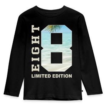 Idée cadeau 8ème anniversaire Huit - T-shirt manches longues Premium Enfant - noir - Devant - AI Model Kid Male (0cm)