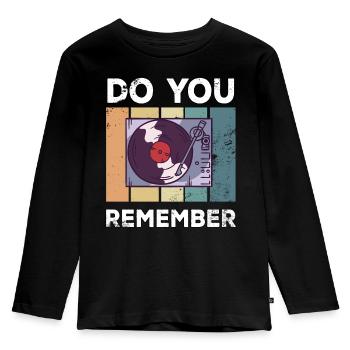 Vinyl Vintage Retro Schallplatte Plattenspieler - Kinder Premium Bio Langarmshirt - Schwarz - Vorne - AI Model Kid Male (0cm)
