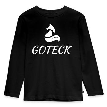 Das weiße Logo - Kinder Premium Bio Langarmshirt - Schwarz - Vorne - AI Model Kid Male (0cm)