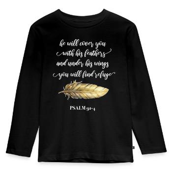 Christliches Zitat - Kinder Premium Bio Langarmshirt - Schwarz - Vorne - AI Model Kid Male (0cm)