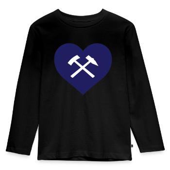 Région de la Ruhr Dictons sur la Ruhrpott Exploitation minière Charbon Cœur - T-shirt manches longues Premium Enfant - noir - Devant - AI Model Kid Male (0cm)