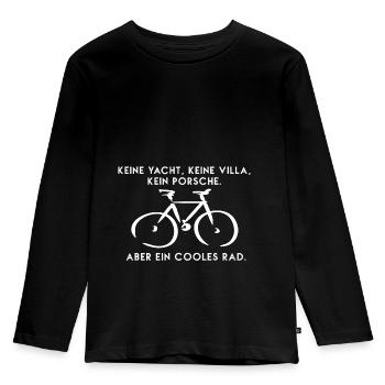 Aber ein cooles Rad! - Kinder Premium Bio Langarmshirt - Schwarz - Vorne - AI Model Kid Male (0cm)