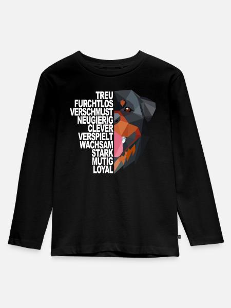 Rottweiler Rottie Hund - Kinder Premium Bio Langarmshirt - Schwarz
