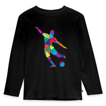 Low Poly Goalkeeper Polygon Soccer - Kids' Premium Longsleeve Shirt - black - Front - AI Model Kid Male (0cm)