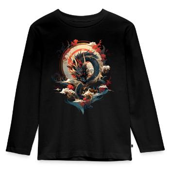 Dragon - Kids' Premium Longsleeve Shirt - black - Front - AI Model Kid Male (0cm)
