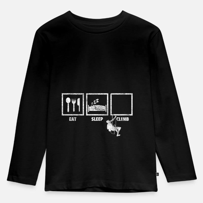 Geschenk Kletterer Boulderer klettern bouldern - Kinder Premium Bio Langarmshirt - Schwarz