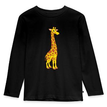 Giraffe - Niedliche Giraffe - Kinder Premium Bio Langarmshirt - Schwarz - Vorne - AI Model Kid Male (0cm)