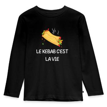 le KEBAB c'est la vie - T-shirt manches longues Premium Enfant - noir - Devant - AI Model Kid Male (0cm)