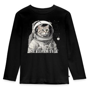 Catronaut Astronaute Cat T-Shirt - T-shirt manches longues Premium Enfant - noir - Devant - AI Model Kid Male (0cm)