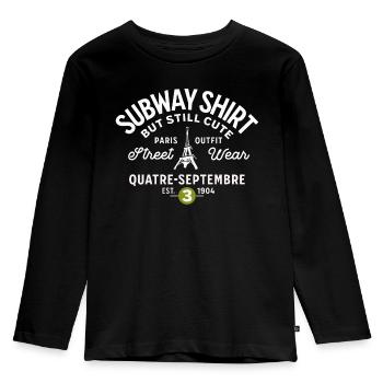 Paris subway shirt September 4 - Kids' Premium Longsleeve Shirt - black - Front - AI Model Kid Male (0cm)