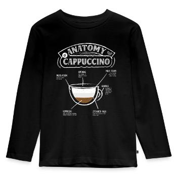 Anatomy of Cappuccino Coffee Lovers Vintage - Kids' Premium Longsleeve Shirt - black - Front - AI Model Kid Male (0cm)