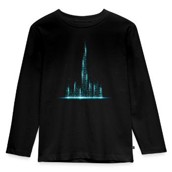 Dubai Matrix Style - Kinder Premium Bio Langarmshirt - Schwarz - Vorne - AI Model Kid Male (0cm)