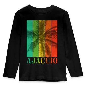 Ajaccio Corsica France Summer Palm Trees Beach - Kids' Premium Longsleeve Shirt - black - Front - AI Model Kid Male (0cm)