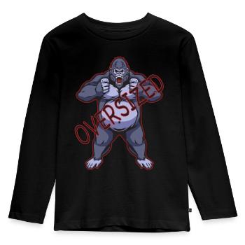 Gorilla Oversized Powerlifting Heavyweight Bulking - Kids' Premium Longsleeve Shirt - black - Front - AI Model Kid Male (0cm)