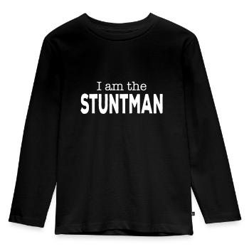 I am the Stuntman Funny Stuntmen - Kids' Premium Longsleeve Shirt - black - Front - AI Model Kid Male (0cm)