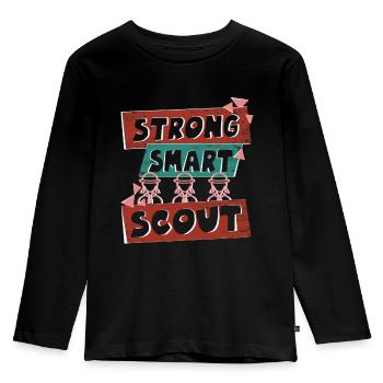 Strong, Smart, Scout scoutmaster vibes - Kids' Premium Longsleeve Shirt - black - Front - AI Model Kid Male (0cm)