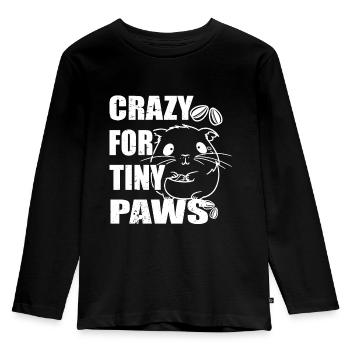 Verrückt nach winzigen Pfoten für Hamsterliebhaber Haustierbesitzer - Kinder Premium Bio Langarmshirt - Schwarz - Vorne - AI Model Kid Male (0cm)