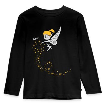 Fee „Bling!“ - Kinder Premium Bio Langarmshirt - Schwarz - Vorne - AI Model Kid Male (0cm)