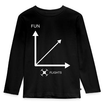 Plus de vols de drones - plus de plaisir - T-shirt manches longues Premium Enfant - noir - Devant - AI Model Kid Male (0cm)
