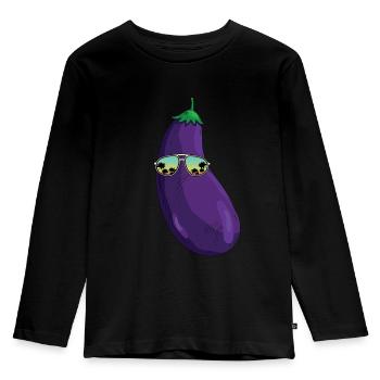 Aubergine fraîche - T-shirt manches longues Premium Enfant - noir - Devant - AI Model Kid Male (0cm)
