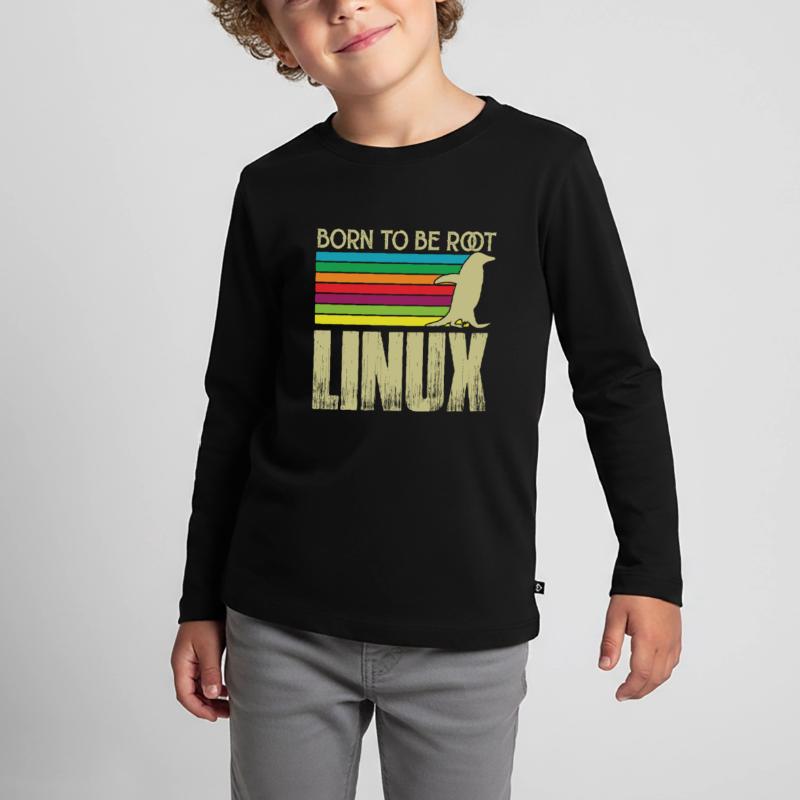 Linux Born to be root Admin Linux Kids' Premium Longsleeve Shirt