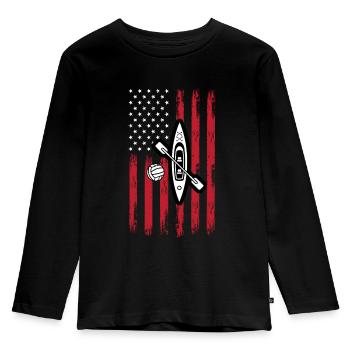 Kanupolo Amérique - T-shirt manches longues Premium Enfant - noir - Devant - AI Model Kid Male (0cm)