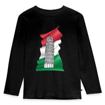 Tour penchée de Pise Italie Toscane Florence - T-shirt manches longues Premium Enfant - noir - Devant - AI Model Kid Male (0cm)