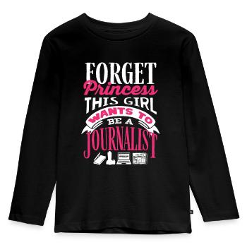 Journalist Journalism Female Journalist - Kids' Premium Longsleeve Shirt - black - Front - AI Model Kid Male (0cm)