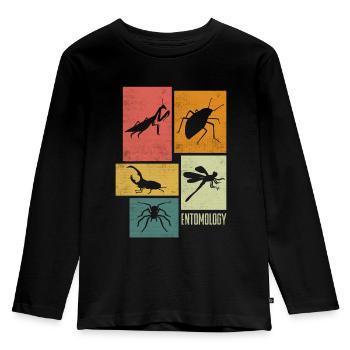 Entomology Entomologist Insects Silhouettes - Kids' Premium Longsleeve Shirt - black - Front - AI Model Kid Male (0cm)